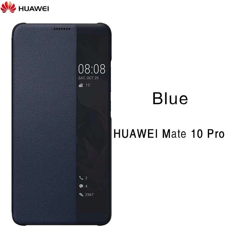Mate 10 Pro Blue Официальное для Huawei Mate 10 чехол Умная спальная кобура для Huawei MATE10 pro Флип чехол Прозрачное окно Телефонная кобура Дайте кабель для зарядки / MATE10 чехол / MATE 10 Pro чехол / mate 10pro чехол - Цвет: Mate 10 Pro Blue