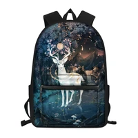 fashion childrens canvas backpack cartoon deer pattern students book bags girls multi functional travel backpacks