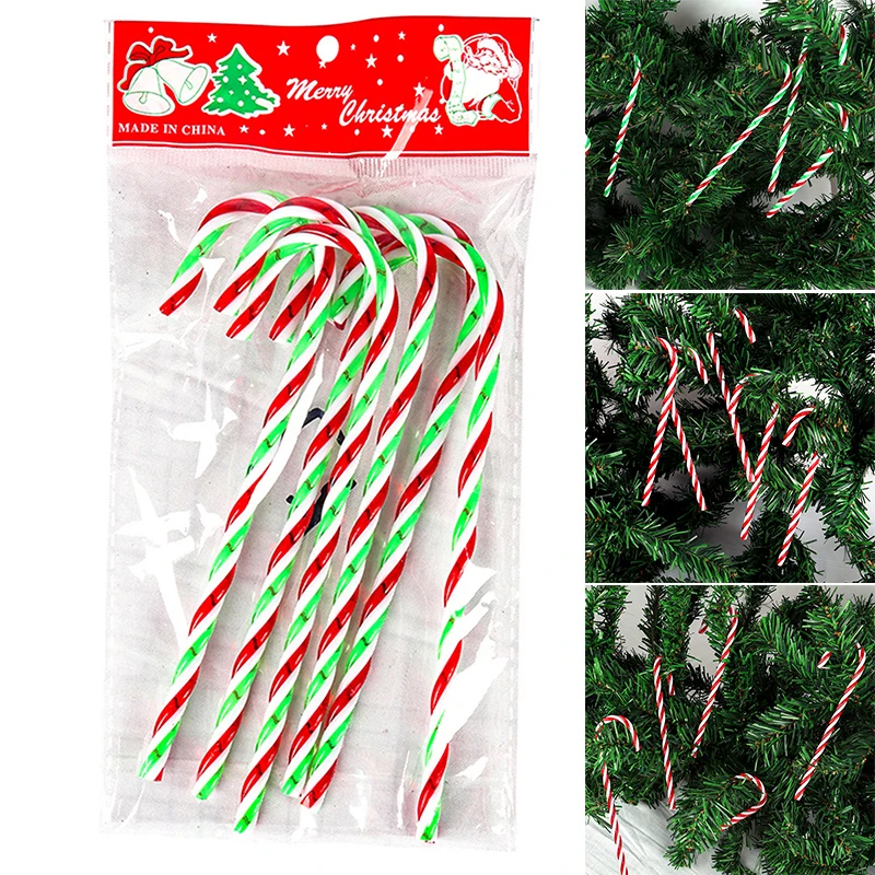 

6PCS Christmas Candy Cane 16CM Christmas Canes Lollipop Christmas Tree Hanging Ornaments for Xmas Party Supplies 2022 Navidad