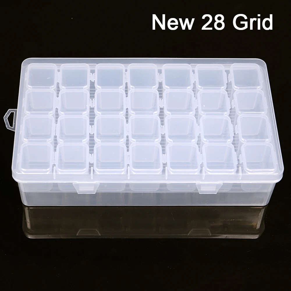 

Наборы для алмазной живописи, 28 слотов, пластиковая коробка для хранения, контейнер для хранения искусственных бусин, органайзер, Набор дер...
