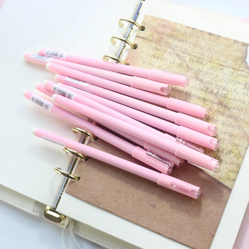 Милые гелевые ручки розового цвета для школьников и студентов канцелярские