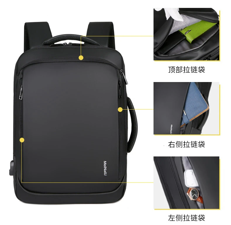 Брендовый рюкзак для ноутбука, мужские рюкзаки, бизнес ноутбук, Mochila, водонепроницаемый рюкзак, зарядка через usb, сумки для путешествий, ZL159