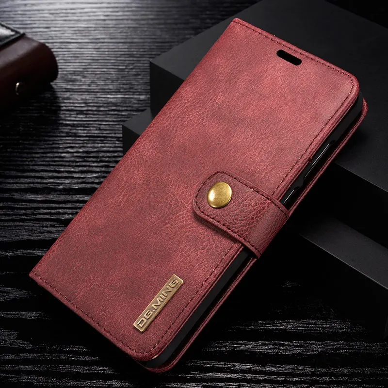 Многофункциональный чехол для телефона сумка для huawei P20 P30 Коврики 30 20 Pro Lite чехол Магнитный 2 в 1 съемный кожаный бумажник чехол-Обложка с подставкой и кардхолдером - Цвет: Красный