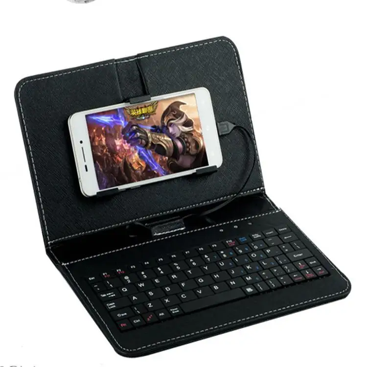 

Group Vertical General Wired Keyboard Flip Holster Case for Andriod Mobile Phone 4.8-6.0"