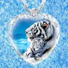 Ожерелье с кристаллами оптом ювелирные изделия с кристаллами для женщин аксессуары тигр мать и ребенок ожерелье с кристаллами в форме сердца