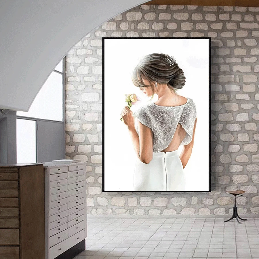 

Beautiful Women's Back View Picture Poster Modern Wall Art Picture Canvas Painting Oil Painting Poster Modern Wall Art Home