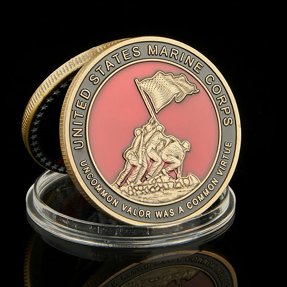 

United States Marine Uncommon Valor Was A Common Virtue Semper Fidelis Spiritual Symbol Metal Challenge Coin