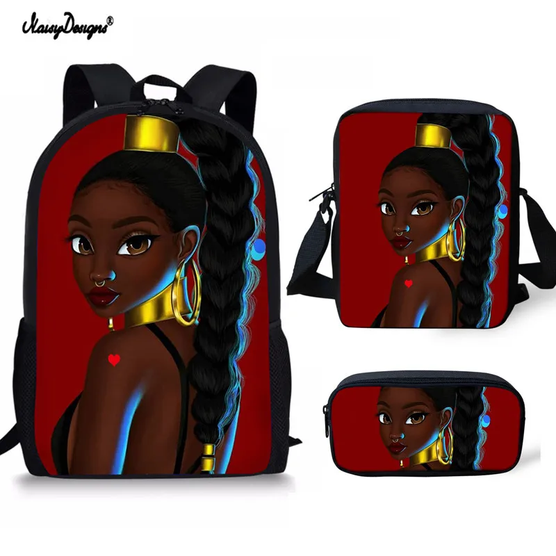 Комплект из 3 предметов для женщин и школьниц черный школьный рюкзак с рисунком