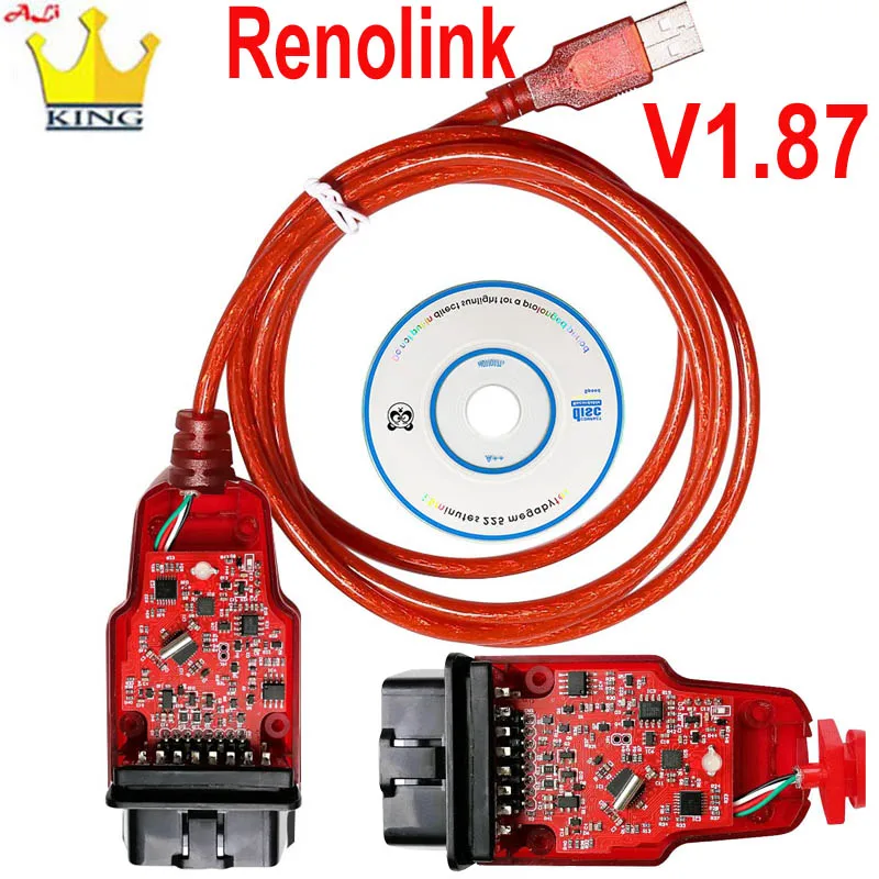 Для Renault Renolink V1.98 v1.87 OBD2 ECU Программатор диагностический кабель USB Renaul