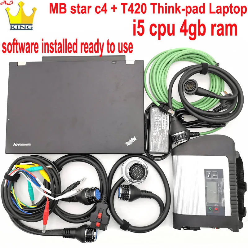 Mb Star C4 SD Подключение 2021 wifi Полный чип программного мультиплексора с ноутбуком T420