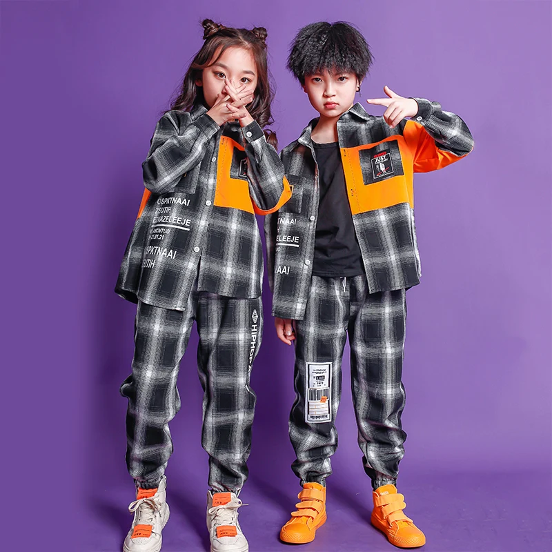 Детская праздничная одежда для хип хопа клетчатые повседневные штаны