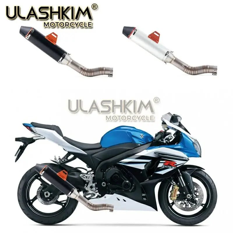 Motorcycle Full System Exhaust Escape Muffler Middle Link Pipe Slip On For suzuki GSXR1000 GSX R1000 GSXR 1000 2003-2006