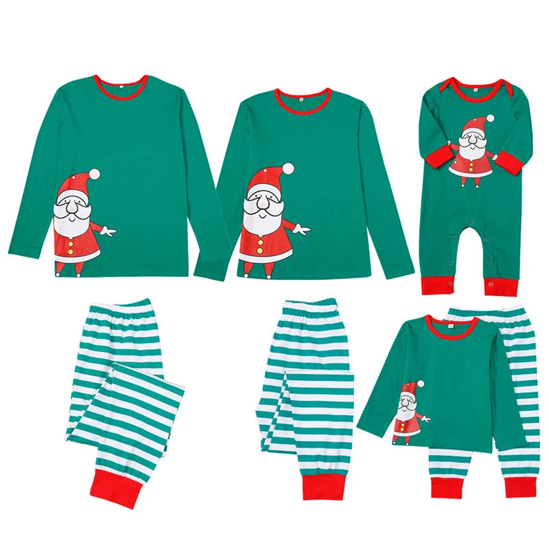 Family Matching Christmas Pajamas Set Xmas Cartoon Santa Claus Print Adult Men Women Kid Sleepwear Look Nightwear Clothes | Мать и