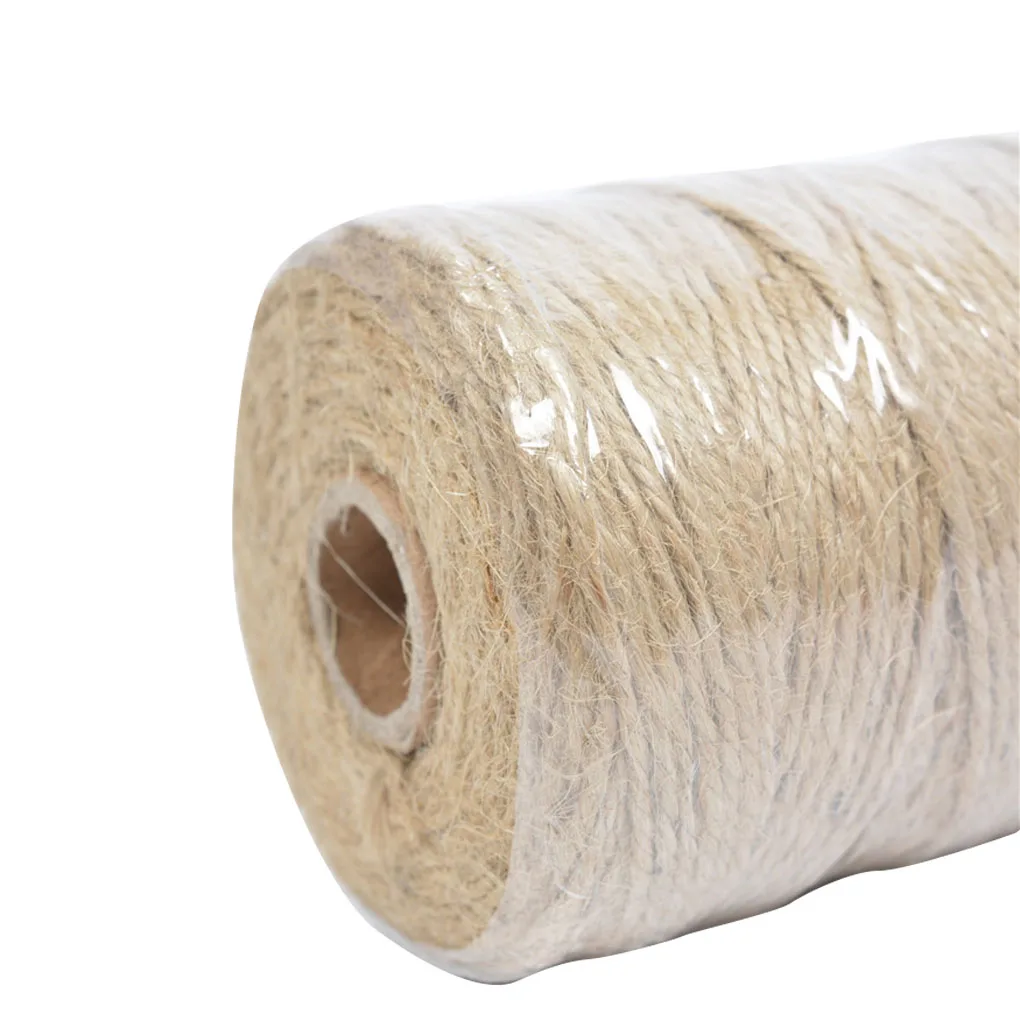 1 рулон натуральный джутовый шпагат 3-слойная джутовая веревка пеньковая шнур для