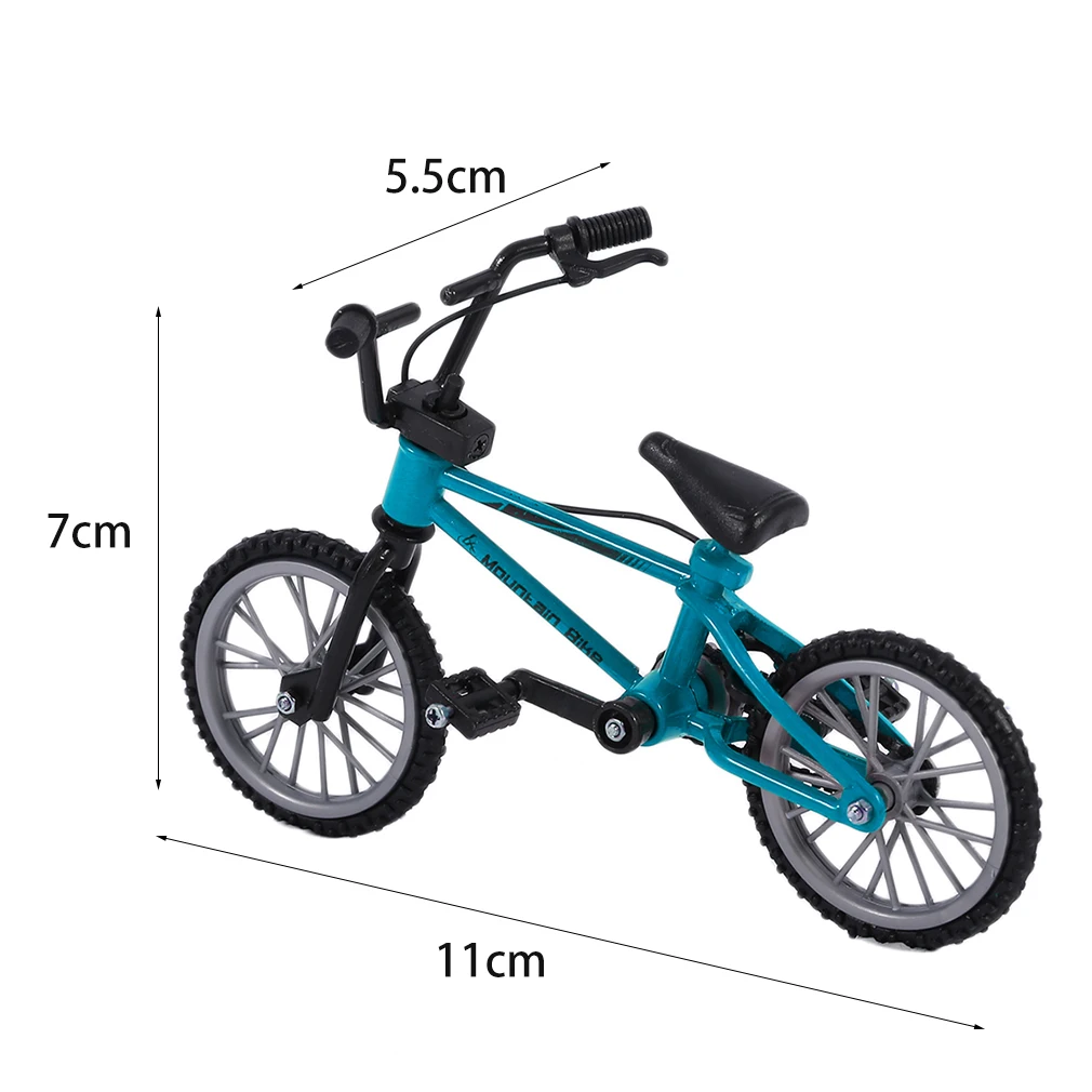 

BMX Fingerboard bicycle Toys With Brake Rope Blue Simulation Alloy Finger BMX Bike Children Gift Mini Size bike Set toys for boy