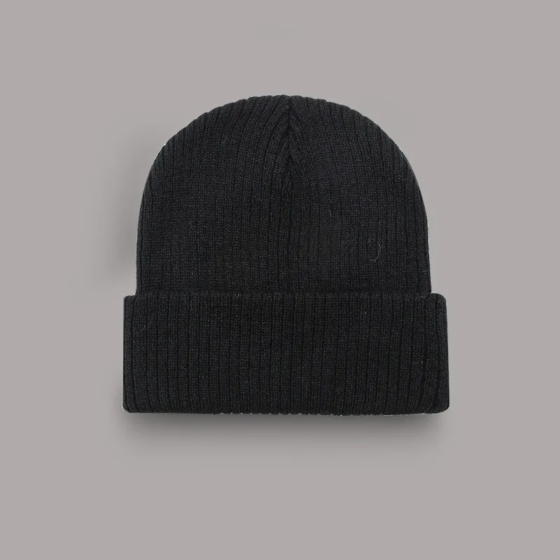 

Acrylic Solid Color Thicken knitted hat warm hat Skullies cap beanie hat for men and Women 152