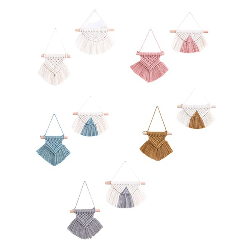 

2 шт. скандинавский Плетеный макраме ручной работы с кисточками в богемном стиле настенный гобелен для детской спальни гостиной