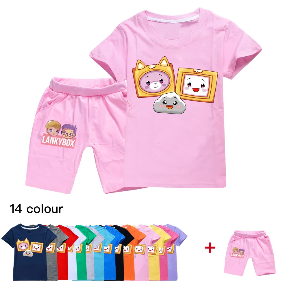 

Toddler 3D Print Girl Clothes Lankybox Cotton Kids Clothing Wholesale Child Tshirt Pants Suit Designer Clothes Boy Outfit