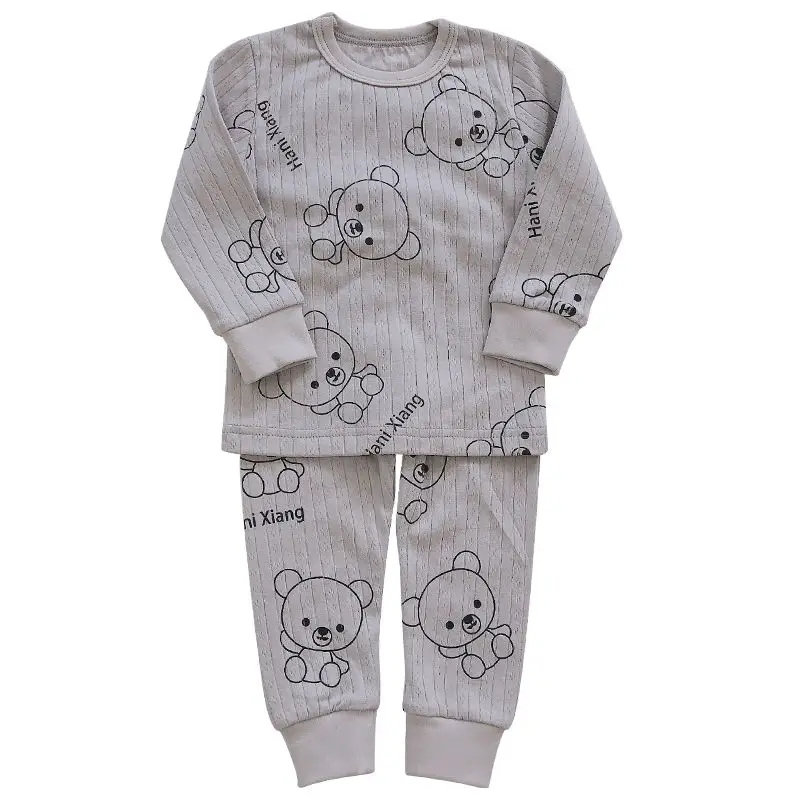 

Set boys cartoon children pajamas girls Baby cotton high waist autumn clothes long trousers P5739