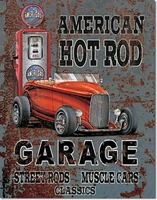 american hot rod street rods muscle car garage vintage retro metal tin sign