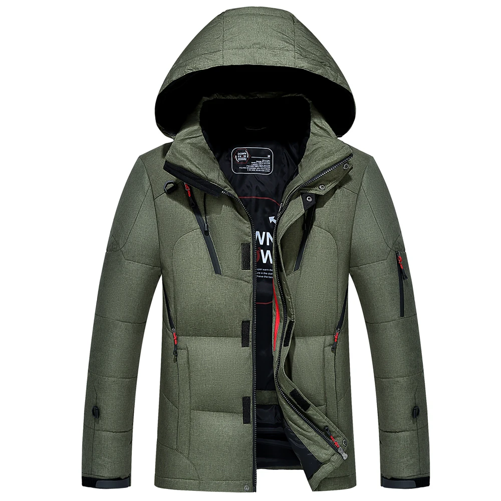 90% белый утиный пух высокое качество мужская зимняя куртка толстая парка пальто