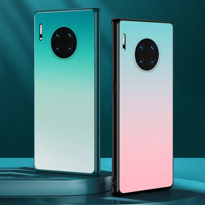 

Gradient Color for Huawei Mate 40 RS 30 20 X 10 P Smart Z S Lite Pro Plus 2021 2020 2019 2018 Black Phone Case