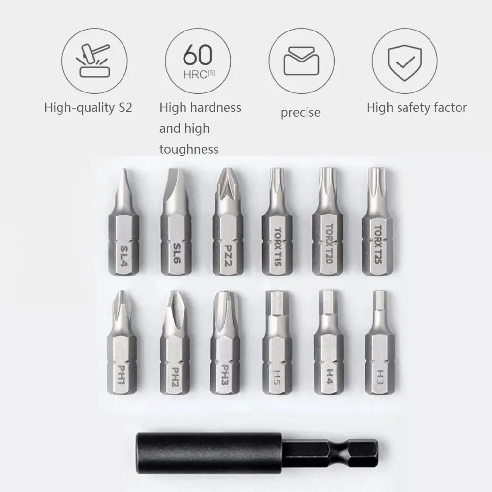 Новинка Xiaomi Mijia Беспроводная перезаряжаемая отвертка 3,6 V 2000mAh Li-Ion 5N. m электрическая отвертка с 12 шт. S2 винтами