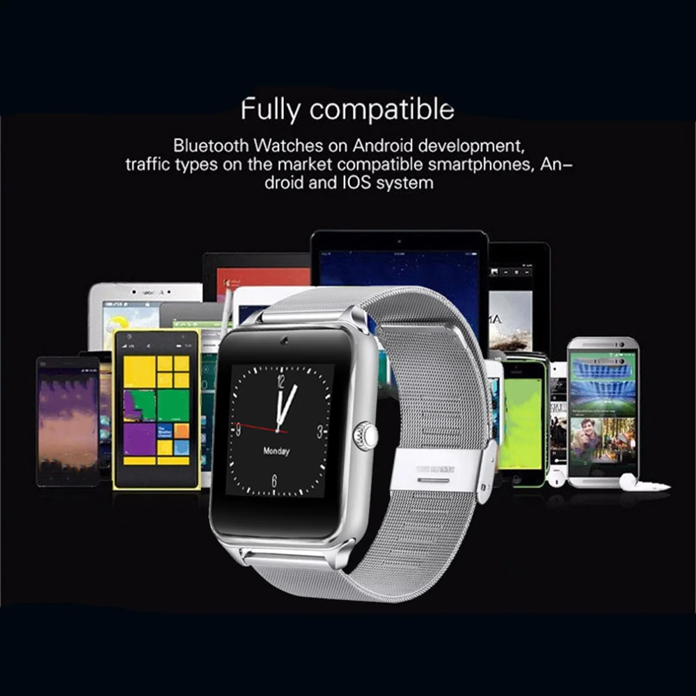 

Z60 Bluetooth Smart Watch 2020 For Men Clock Sim Card Slot Push Message Sports Fitness Tracker Smart Watch fit Women amazfit