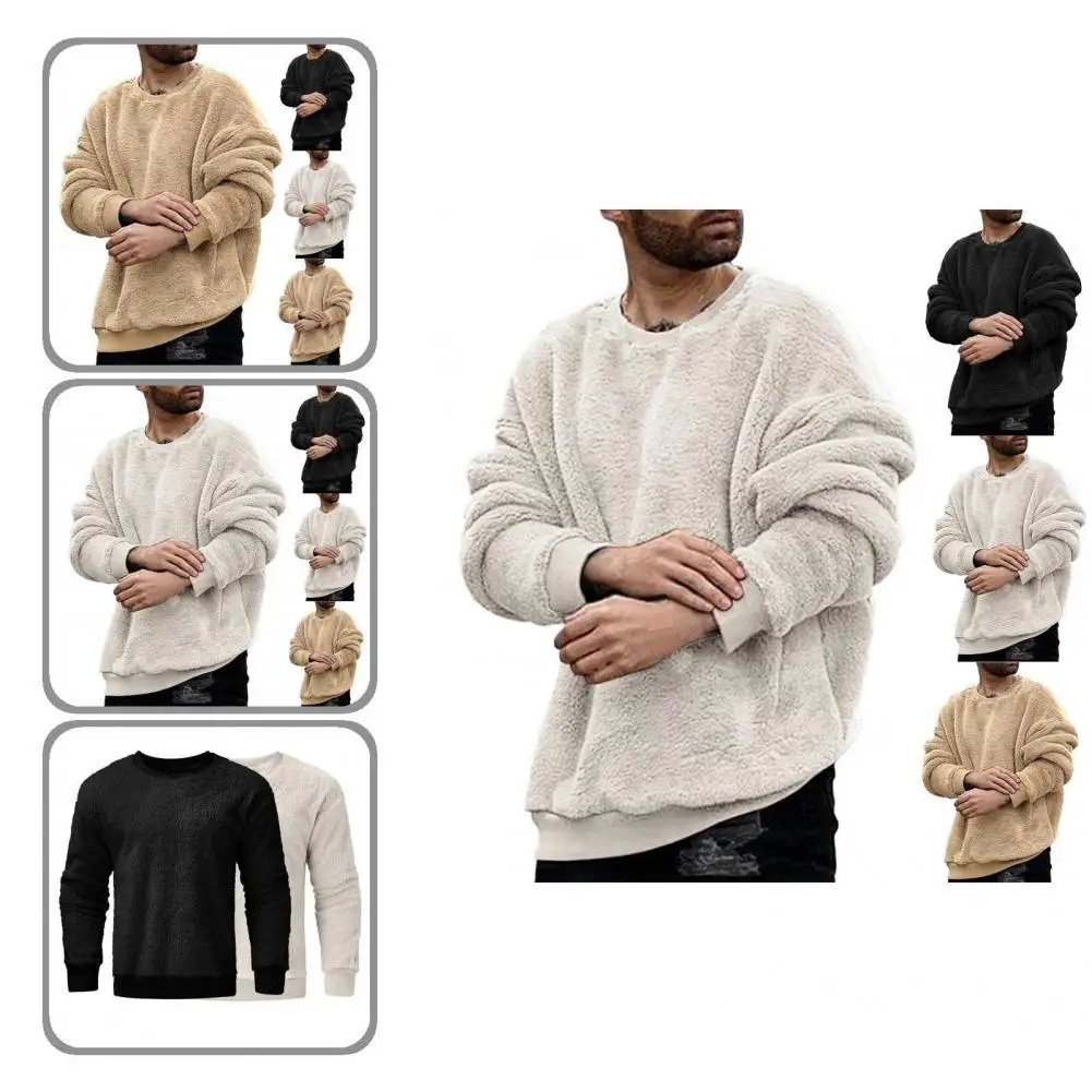 

Autumn Sweatshirt Round Neck Sweatshirt Soft All Match Stylish Casual Men Sweatshirt