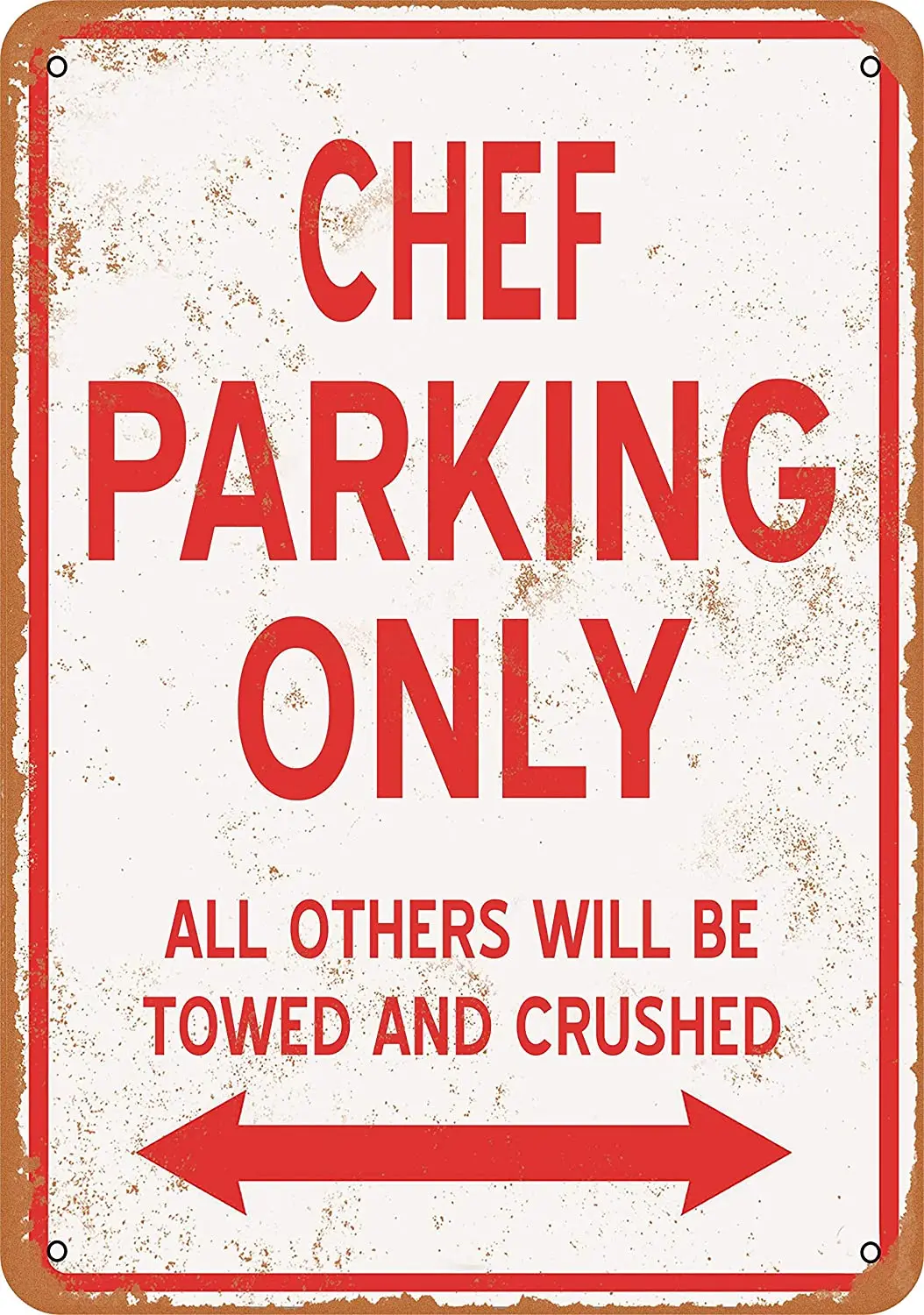 

WallColor 7 x 10 Metal Sign Chef Parking ONLY Vintage Look