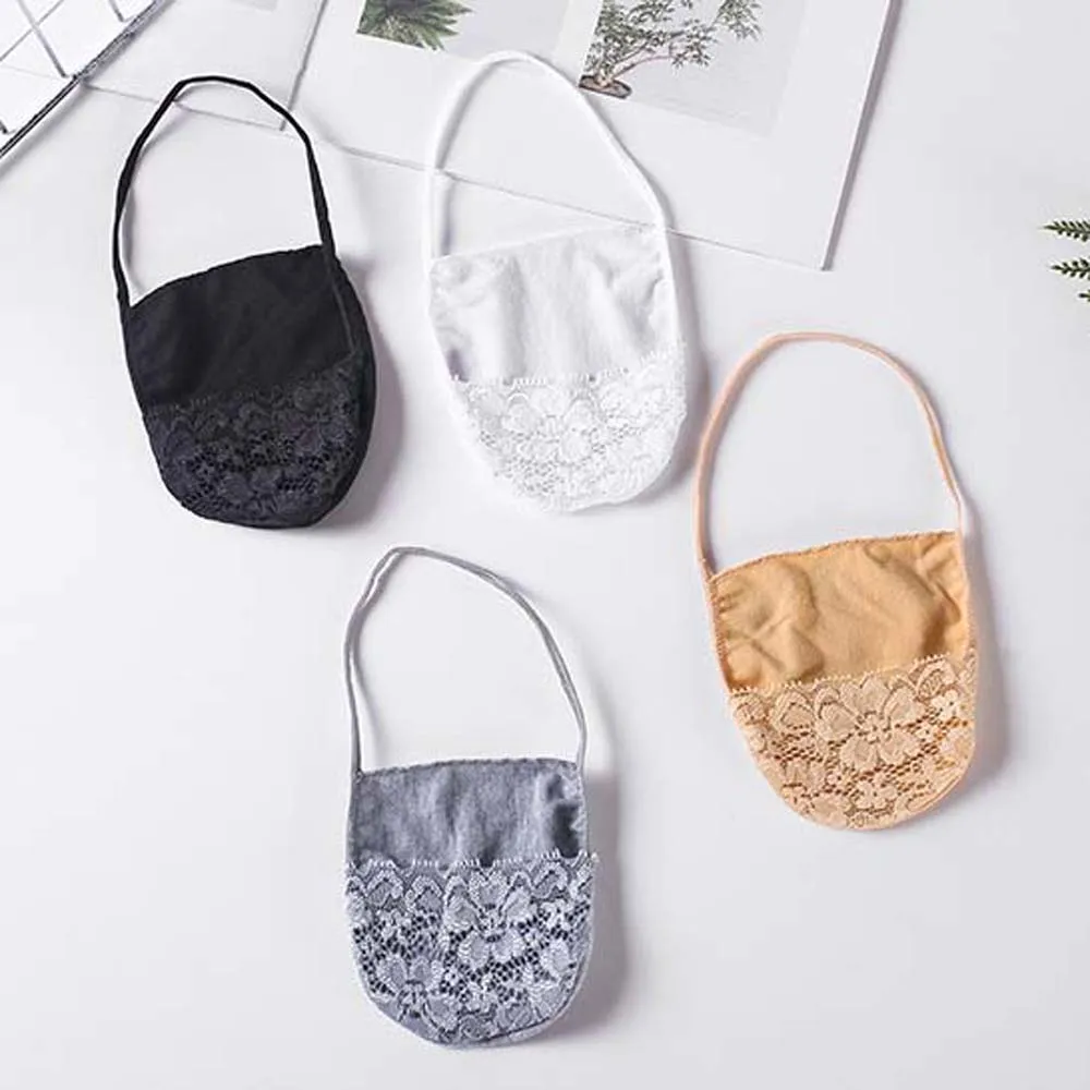 

Socks Female Shallow Mouth Section Forefoot Invisible Boat Sock Lace Sling Socks Invisible Half High Heels Low Cotton Soft Hosie