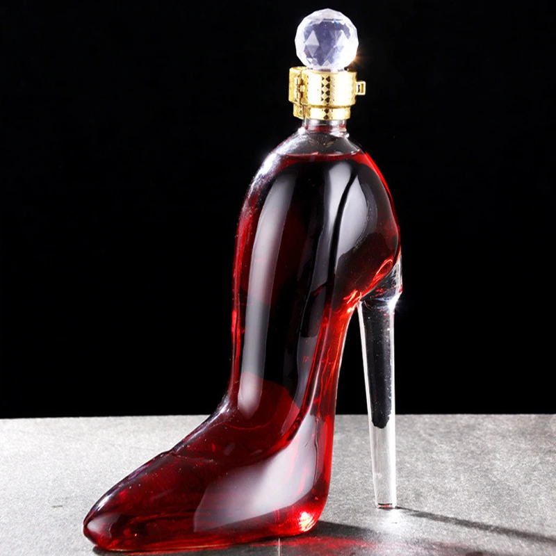 

350ML/750ML High Heels Shape Decanter Luxurious Crystal Red Wine Brandy Champagne Glasses Decanter Bottle Bar Nightclub Drinking