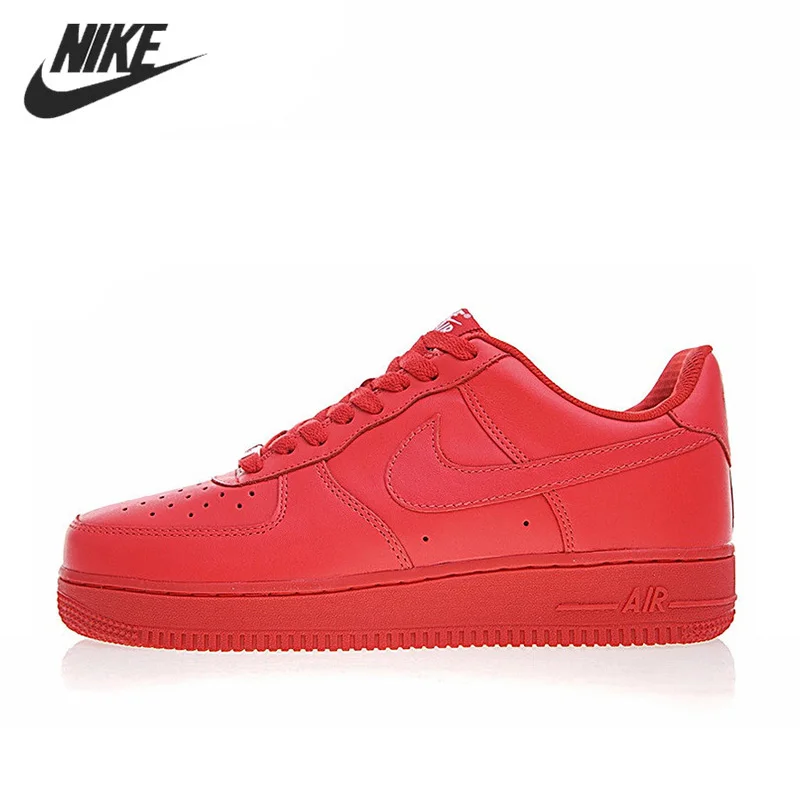 Женская обувь для скейтбординга NIKE AIR FORCE 1 AF1 красная легкая износостойкая