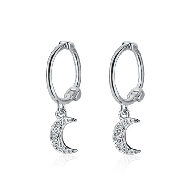 

925 Sterling Silver Star Heart Cross Drop Earrings For Women Girls Hanging Dangle Earrings pendientes mujer moda 2019