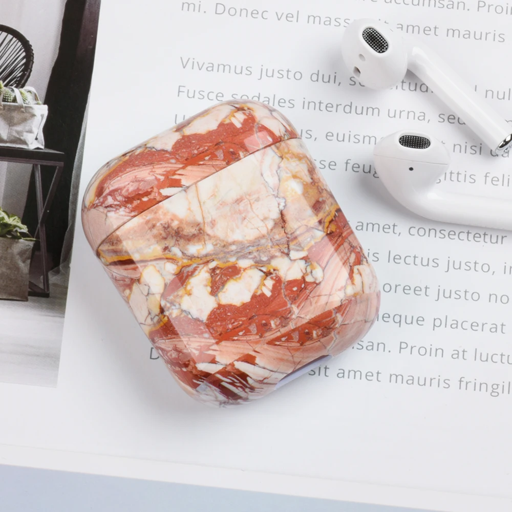 06 Мраморные Чехлы для оригинального Apple Airpods чехол Аксессуары милый чехол для Apple Airpods 2 Air Pods 1 рукав коробка для наушников Coque - Цвет: 06