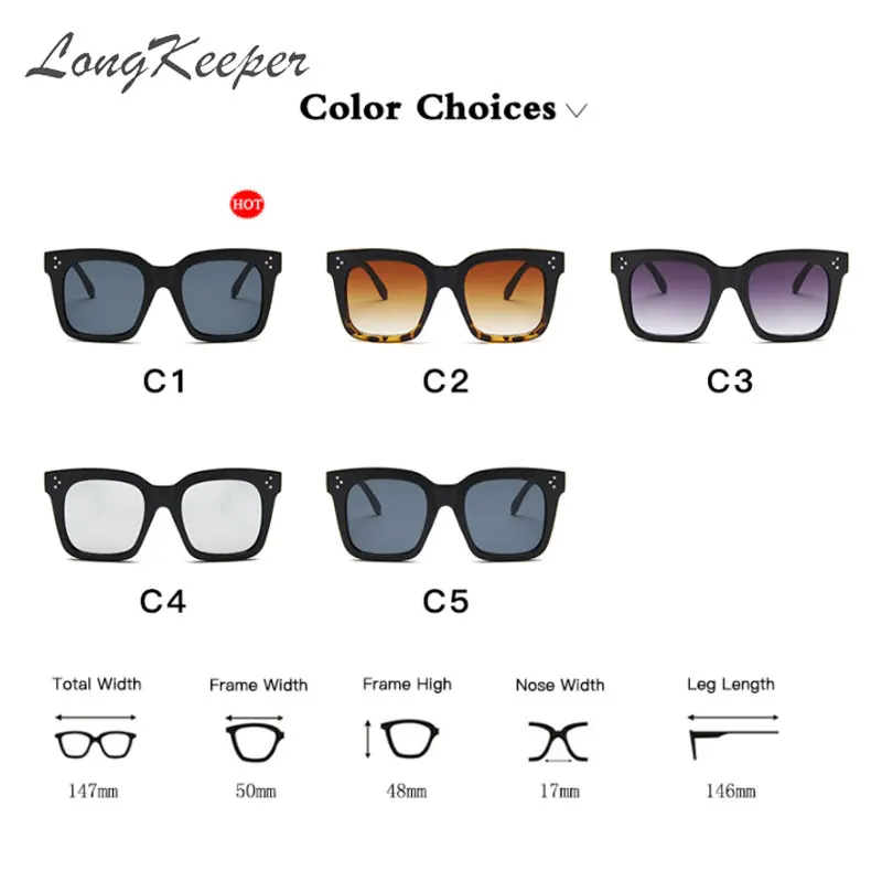 

Fashion Vintage Square Sunglasses Women Big Frame Rivet Goggle Oversized Driving Gradient Sun Glasse Lunette De Soleil Femme