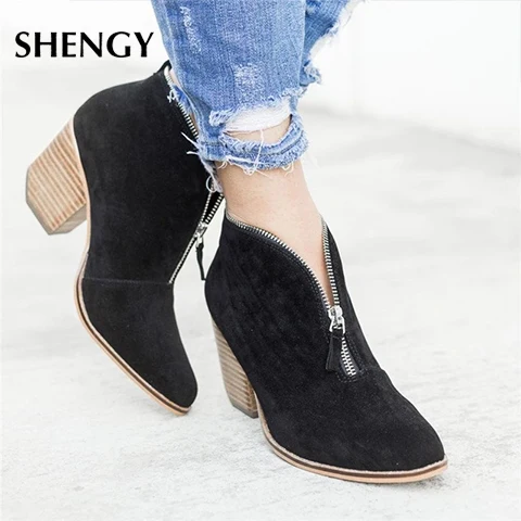 2019 женские сапоги до середины голени на высоком каблуке с острым носком