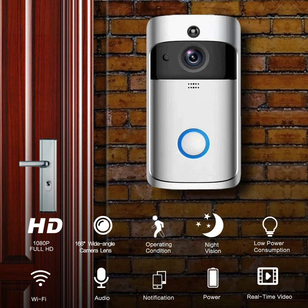 HONTUSEC wifi дверной звонок видеодомофон 2MP HD беспроводной умный дом IP Звонок камера
