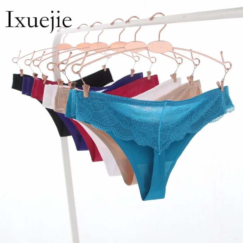 Трусики стринги без швов на Танга 6 шт./лот женские модные сексуальные кружевные