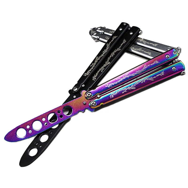 Нож-бабочка Подарочный нож стальной тренировочный складной титановые