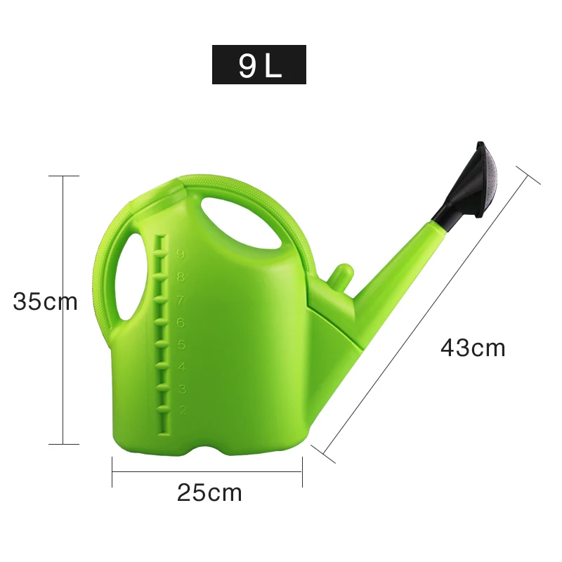 green 9L Большая лейка, пластиковый длинный горшечный горшок, садовый горшок в горшках, инструмент для полива дома, чайник большой емкости LO1024157 - Цвет: green 9L