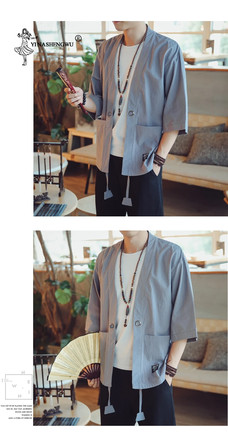 Yukata, мужское кимоно, кардиган, мужские японские кимоно, верхнее пальто, кимоно, костюм для косплея, принт, азиатская одежда, летние пляжные повседневные рубашки