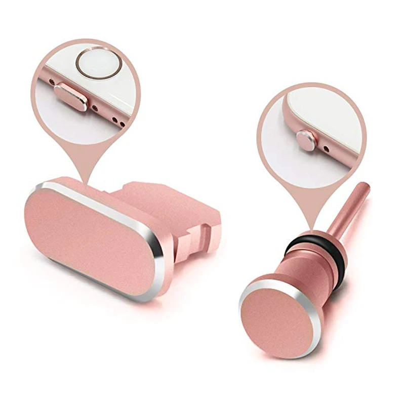 3 in 1 Aluminium Alloy Dust Plug Charge Port Jack 3.5 Earphone Gadget For iPhone 5S 6 6S 7 8 X Phone Accessories | Мобильные