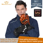 Перчатки для лыж с электрическим подогревом WARMSPACE, батарейный блок, умный контроль температуры, водонепроницаемые перчатки с сенсорным экраном до 55 