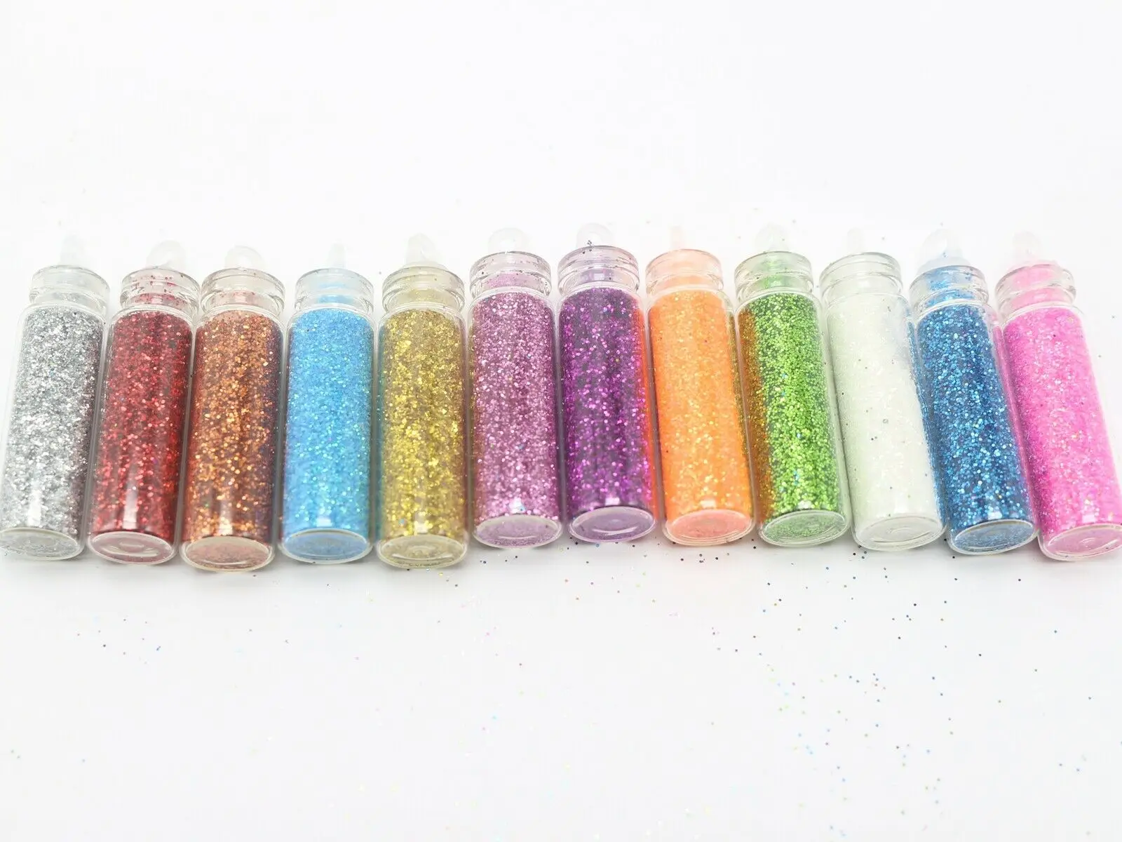 12 бутылочек мини стеклянный флакон очаровательный дизайн ногтей Блестящий