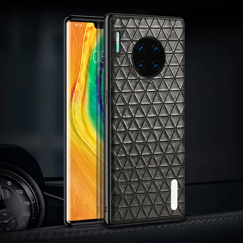 Треугольный чехол из натуральной воловьей кожи для телефона Huawei Mate 30 20 P30 Lite Pro P20 Y6