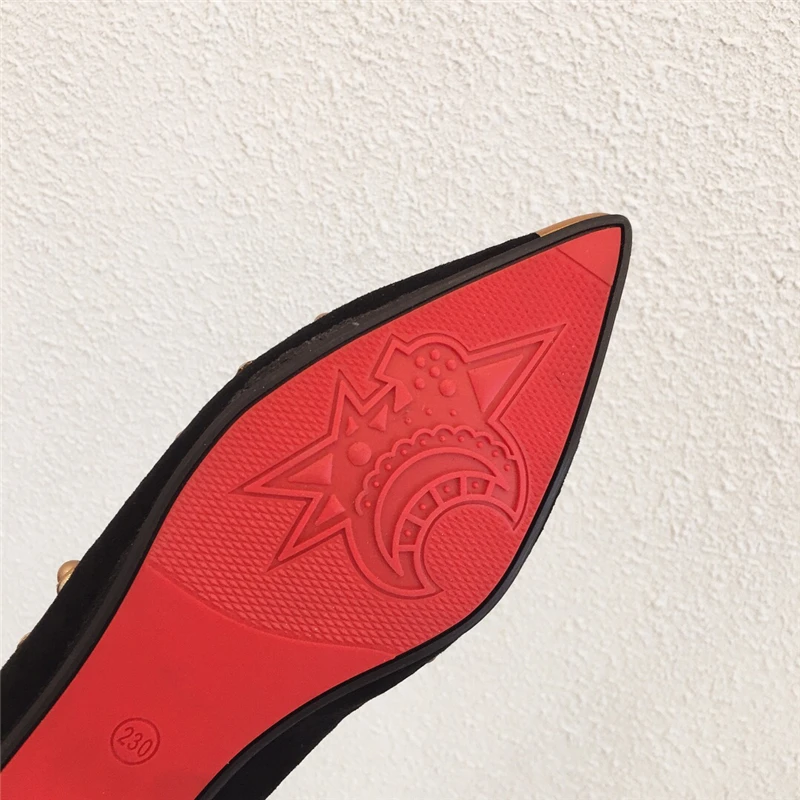 

Women's Flats Pointed Toe Loafers Slip-on Mules Ballet Slippers Wedding Platform Casual Female Shoes Metal Luxury Shoes Ladies