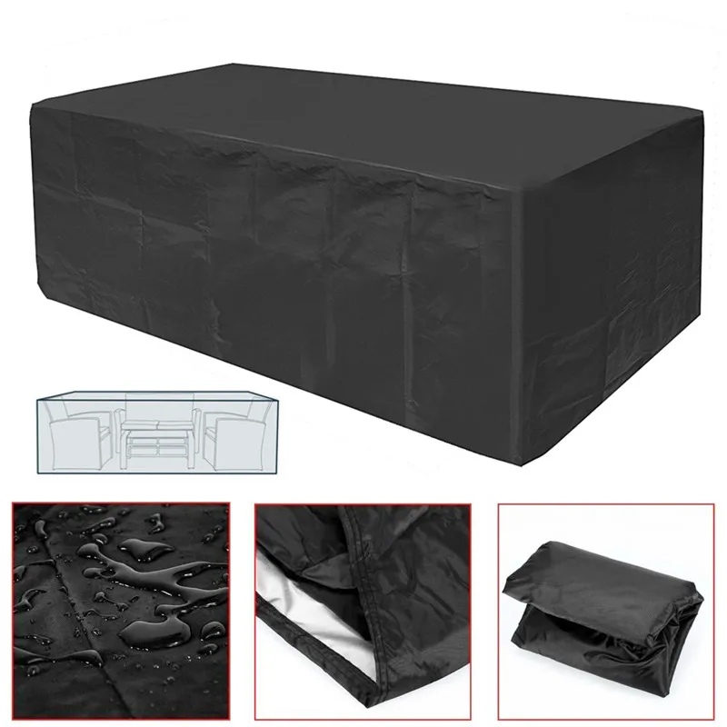

210D Oxford Waterproof Garden Furniture Table Cover For Rattan Table Cube Chair Sofa Dustproof Rainproof Patio Protective Case