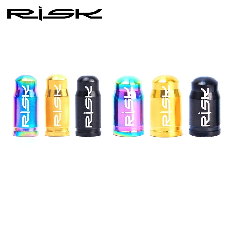 

RISK 2 Pack Bike Tire Valves Caps Cover Presta Schrader Titanimum Alloy Valves Caps Cover Ultralight Anti Dust Bike Parts