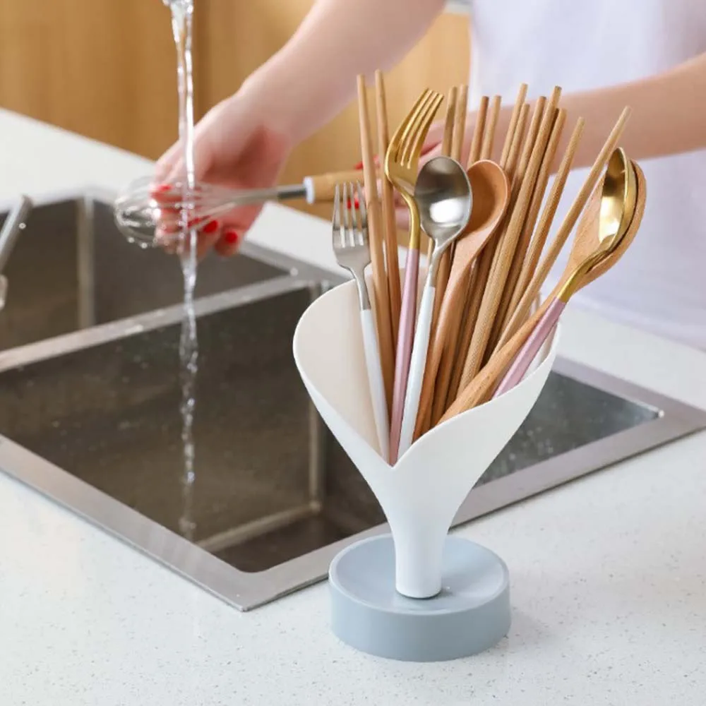 

Kitchen Punch-free Shelf Plastic Funnel Chopstick Cage Fruit Vegetable Drain Rack Storage Rack Spoon Kitchen Tools Holders